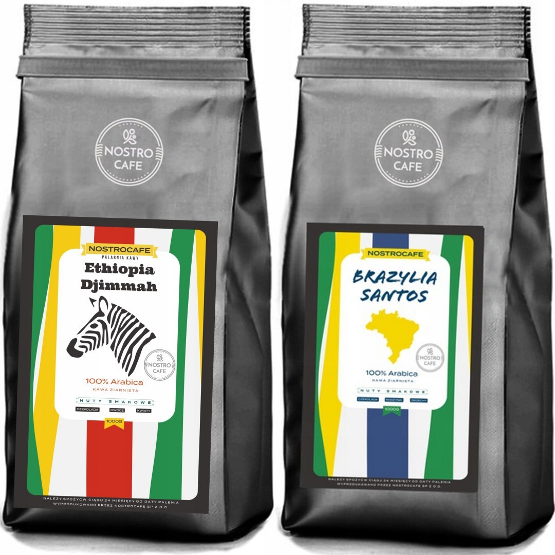 Kawa Ziarnista 2KG BRAZYLIA SANTOS ETIOPIA DIJMMAH Kawa Ziarnista 2KG BRAZYLIA SANTOS ETIOPIA DIJMMAH