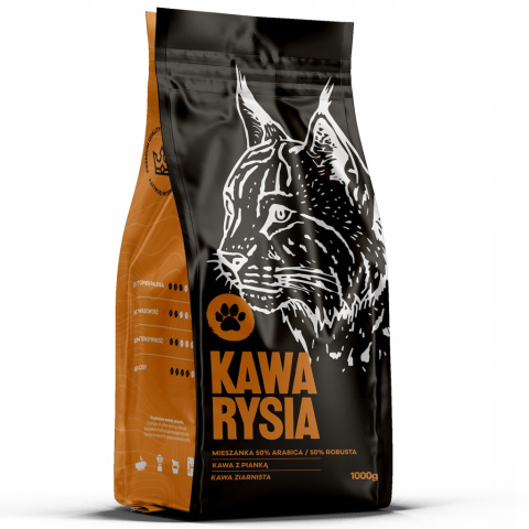 Kawa RYSIA - kawa ziarnista mieszanka Arabica, Robusta - kawa z pianką